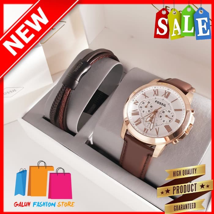 Promo Jam tangan fossil FS 4991 / Fossil FS4991 Original BM + Gelang