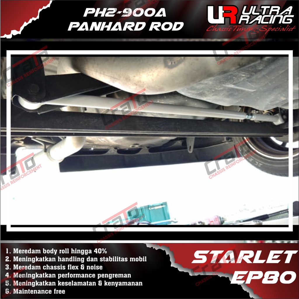 Aksesoris Stabiliser ULTRA RACING Safety Bar - Panhard Rod 2 Points - Toyota Starlet Kapsul EP80 EP8