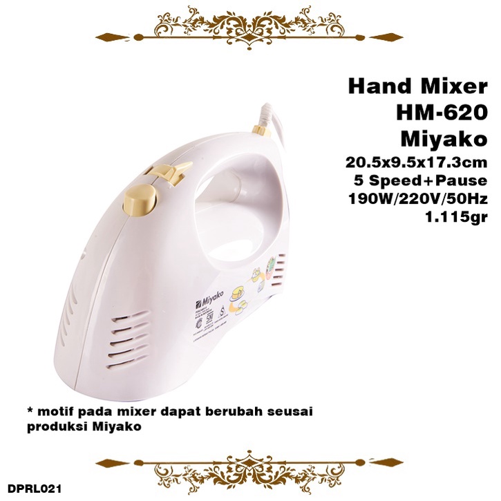 Hand Mixer Miyako HM-620 5 speed+Pause