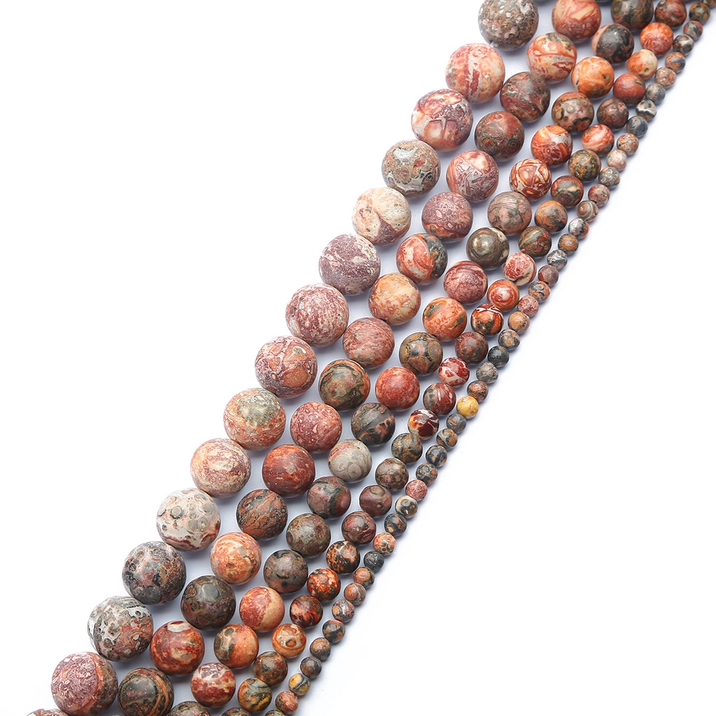 1 Strand/Lot Natural Red Leopard Stone Beads Putaran Longgar Spacer Beads 4/6/8/10mm Perhiasan Membuat Aksesoris DIY Gelang Kalung