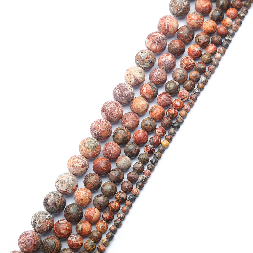 1 Strand/Lot Natural Red Leopard Stone Beads Putaran Longgar Spacer Beads 4/6/8/10mm Perhiasan Membuat Aksesoris DIY Gelang Kalung