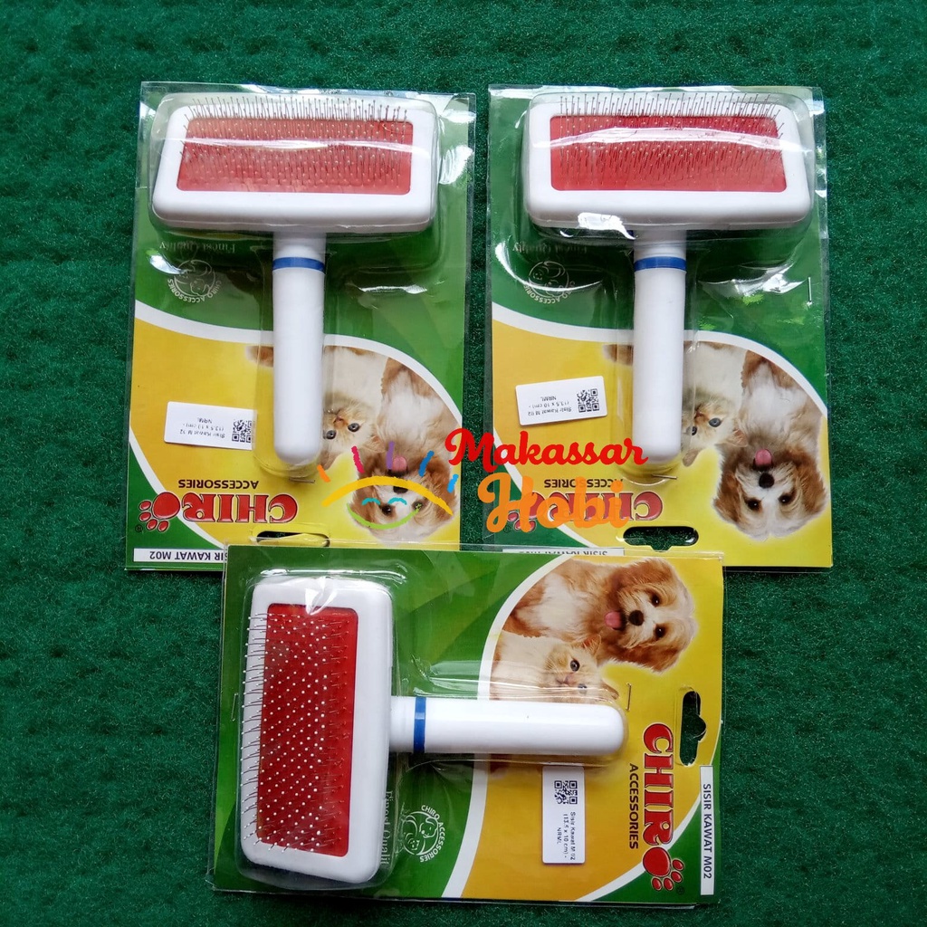 Sisir Kawat M Chiro Uk 13.5x10 cm Grooming Brush Kucing Anjing Kelinci