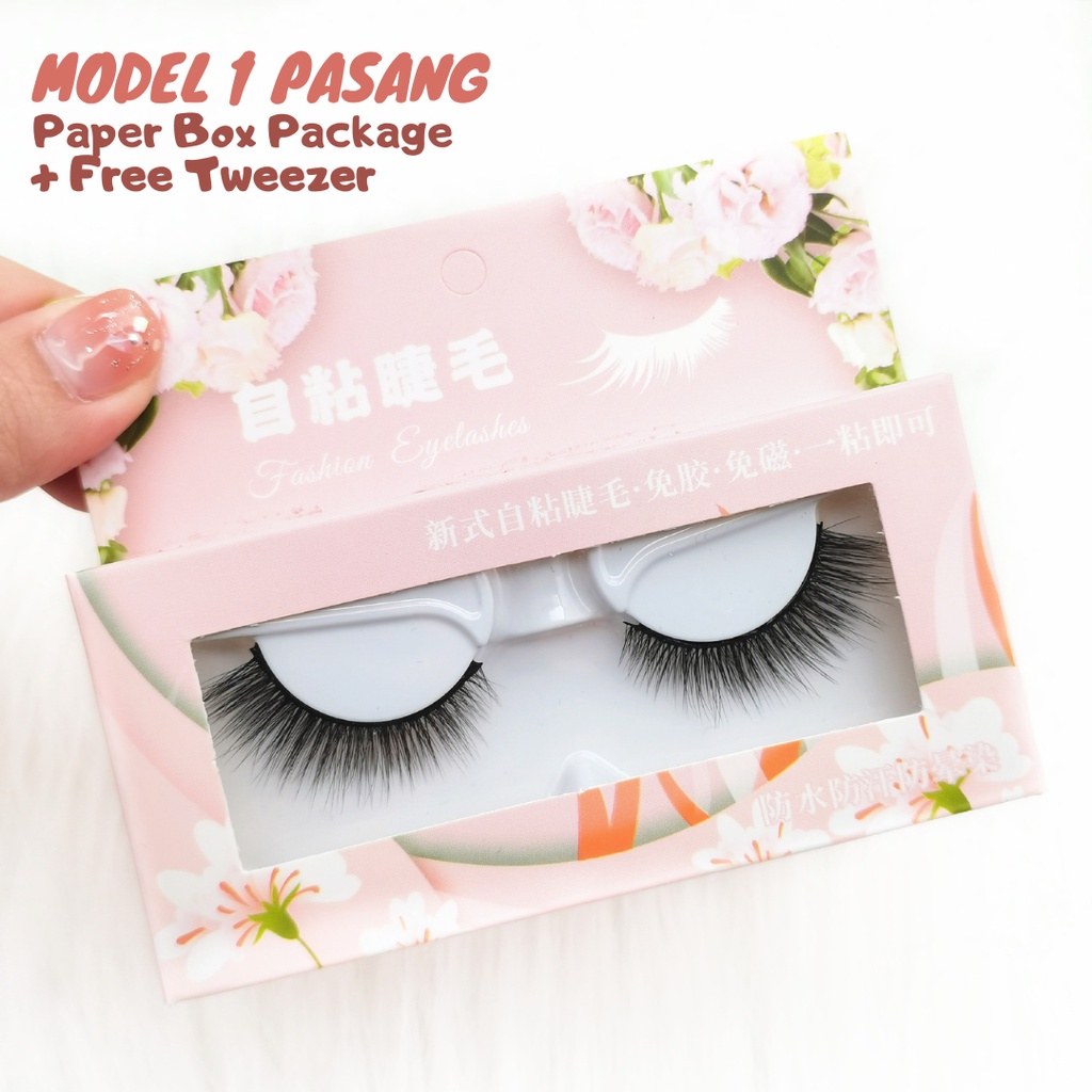 BULU MATA MAGNET 3 PASANG MAGNETIC EYELASH NATURAL 1 SET EYELINER 3D EYELASHES BULUMATA MURAH