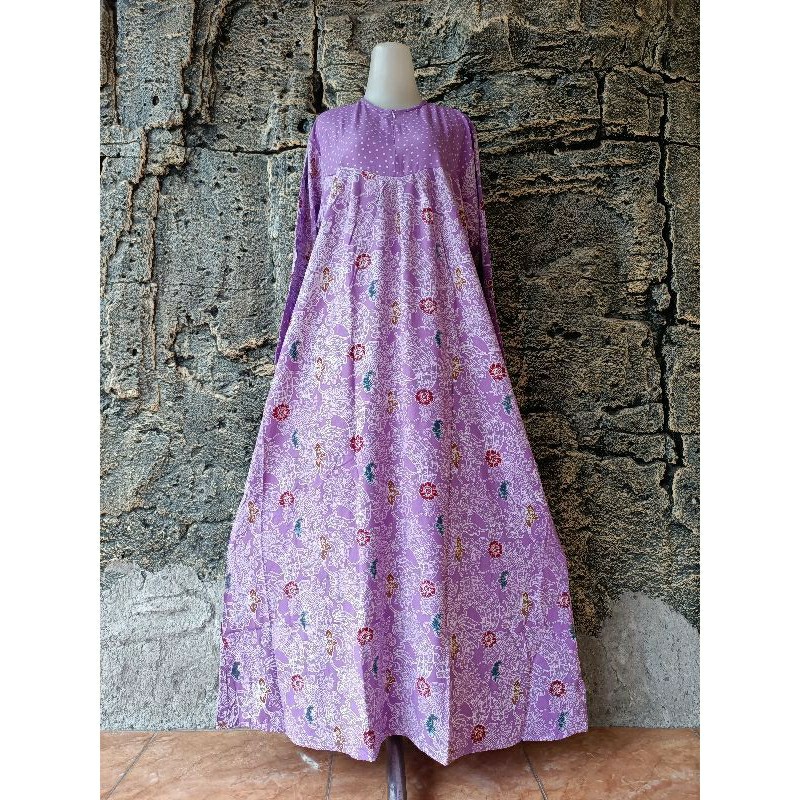 Gamis Rayon Cap Warna Soft Batik Pekalongan