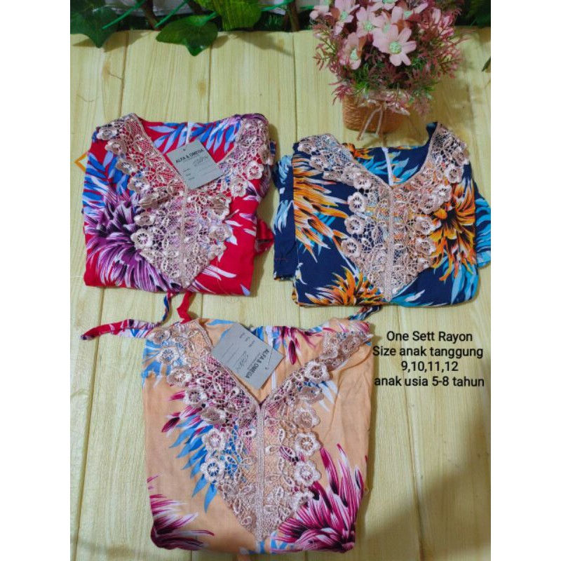 one set rayon impor anak tanggung 5-8 tahun