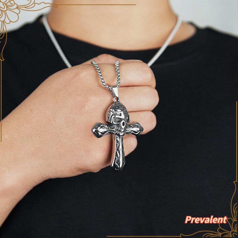 Kalung Rantai Dengan Liontin Tengkorak Bahan Stainless Steel Gaya Punk Gothic Untuk Wanita