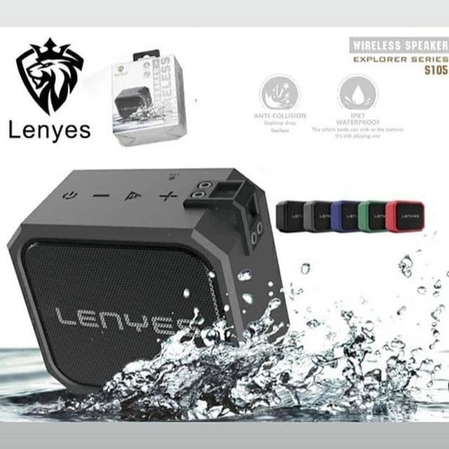 LENYES ORIGINAL S105 TWS Speaker Bluetooth Waterproof Anti Air / Anti Banting 1 Hp Connect 2 Speaker