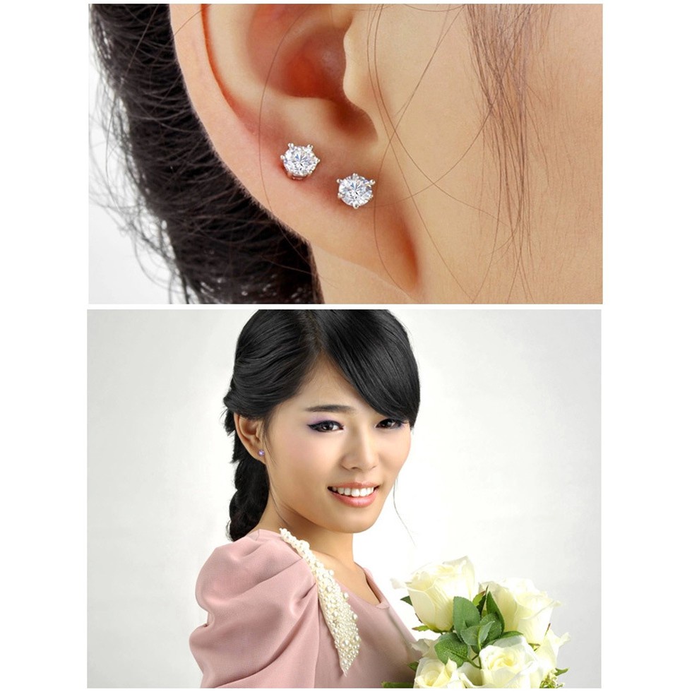 925 Perak Lucu Anting-Anting Anting-Anting Korea A Gadis Crown Swan Sayap Cinta Bunga Fashion Ornamen