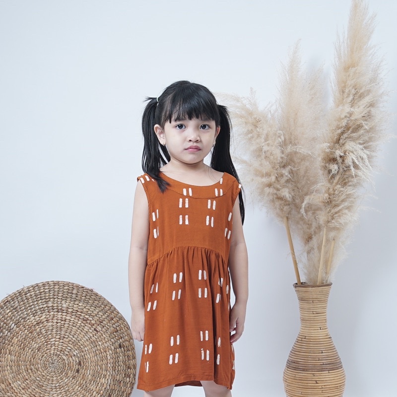 Kimaya Dress Anak Jumputan Cap jepit Anak