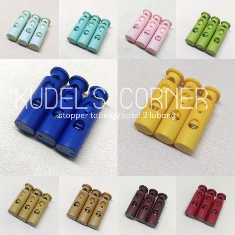 12pcs/ 1 lusin stopper tabung / botol 2 lubang