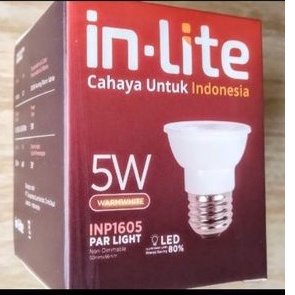 Led lampu sorot inlite original 5w E27 220v E27 warm white kuning