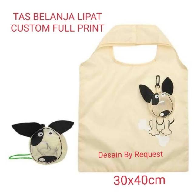 Custom Tas Belanja Lipat Full Print