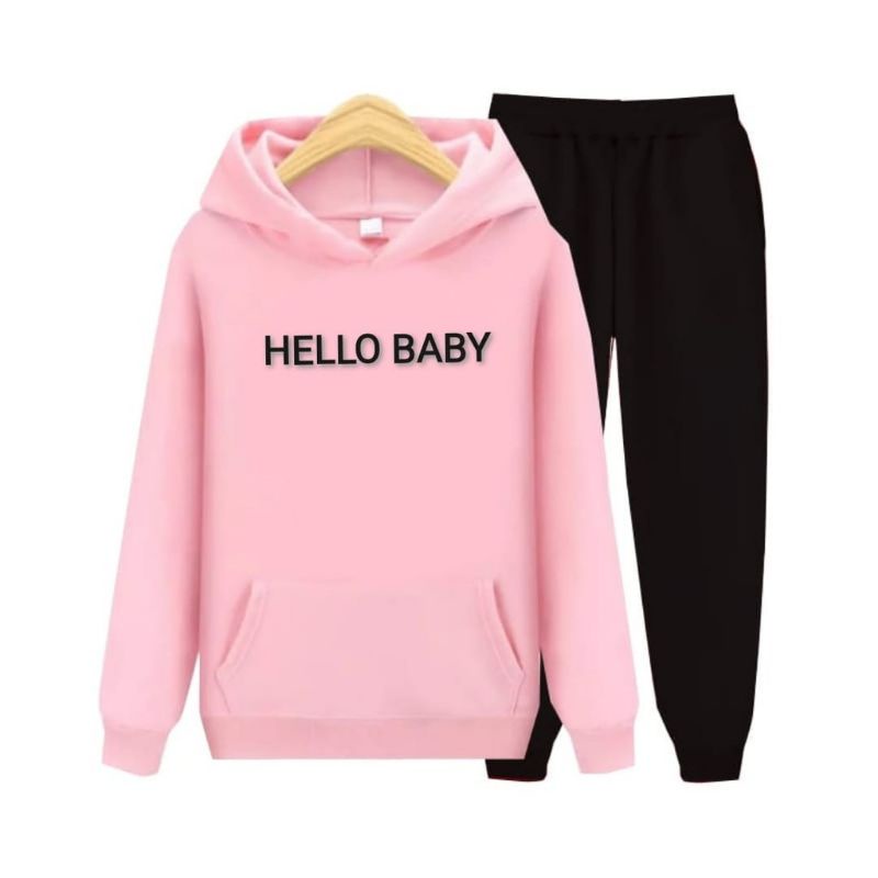 Setelan Anak Sweater Hoodie Hello Baby