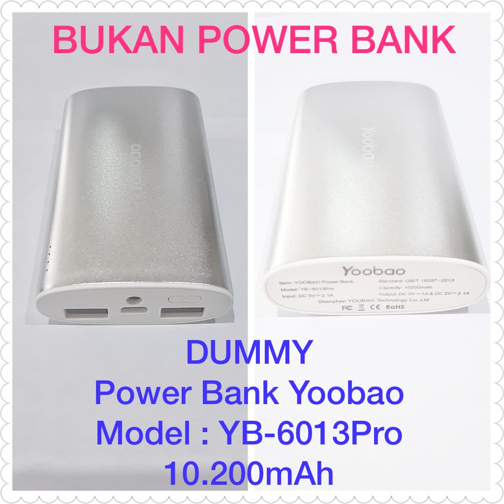 DUMMY Bukan Power Bank Yoobao YB-6013 Pro Silver 10.200 mAh