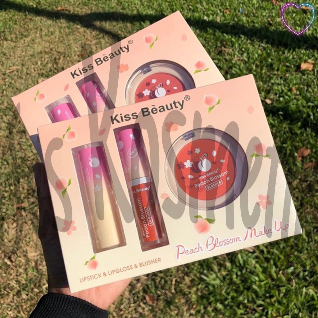 Kiss Beauty Peach Blossom Set 3 in 1 Make Up