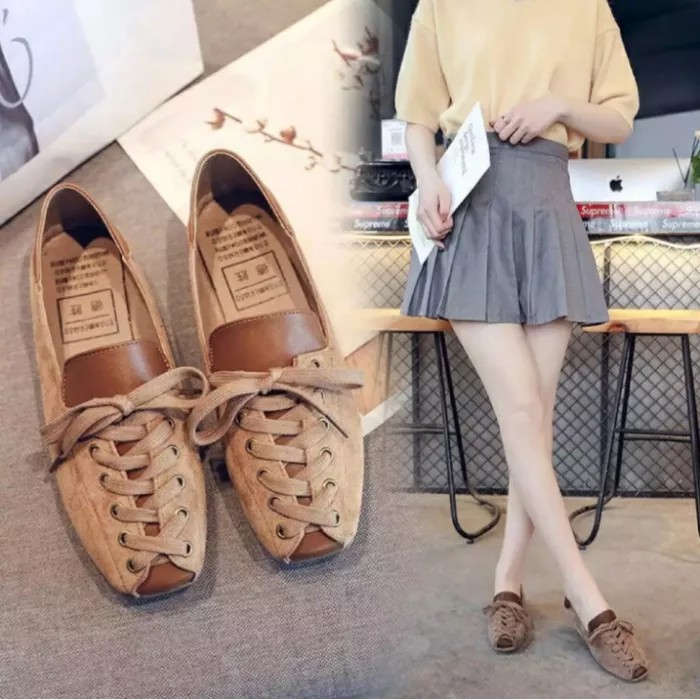 sepatu wanita teplek- murah-flat shoes sepatu kerja wanita korea