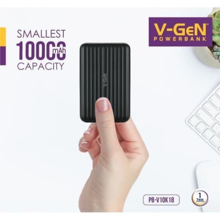 PowerBank Portable V-GEN 10000Mah FastCharging 3.6A 18W Mini Type C