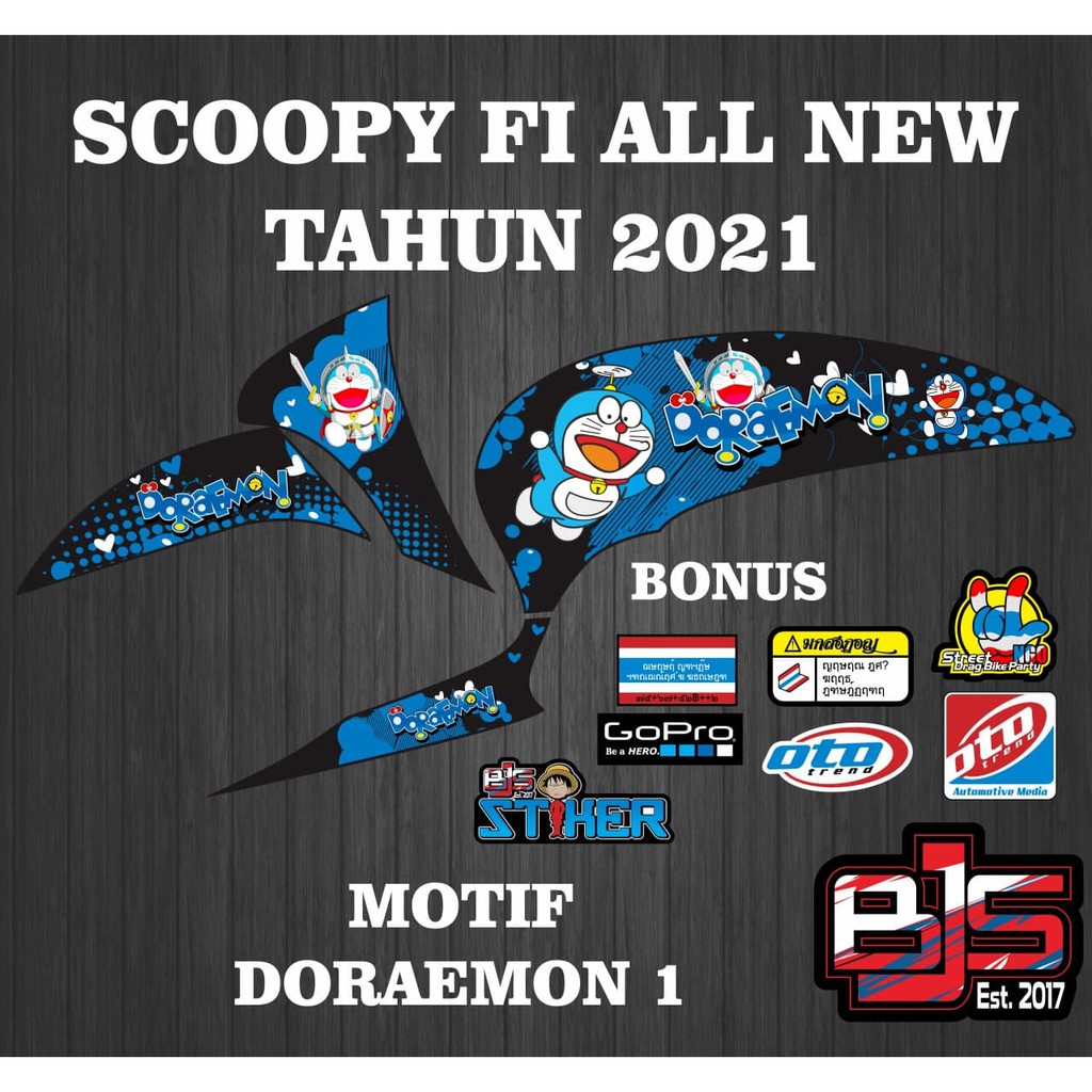 [COD] Stiker Sticker Striping Scoopy all New 2021 motif doraemon 1