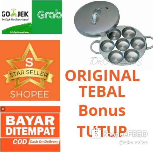 Loyang Cetakan 7 Lubang Kue Lumpur Carabikang Martabak Mini Dorayaki Telor Ceplok Apem Serabi Selong