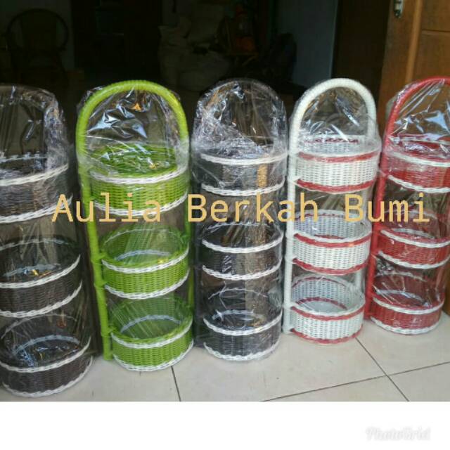 Keranjang Bawang/Tempat Bumbu Rotan Sintetis