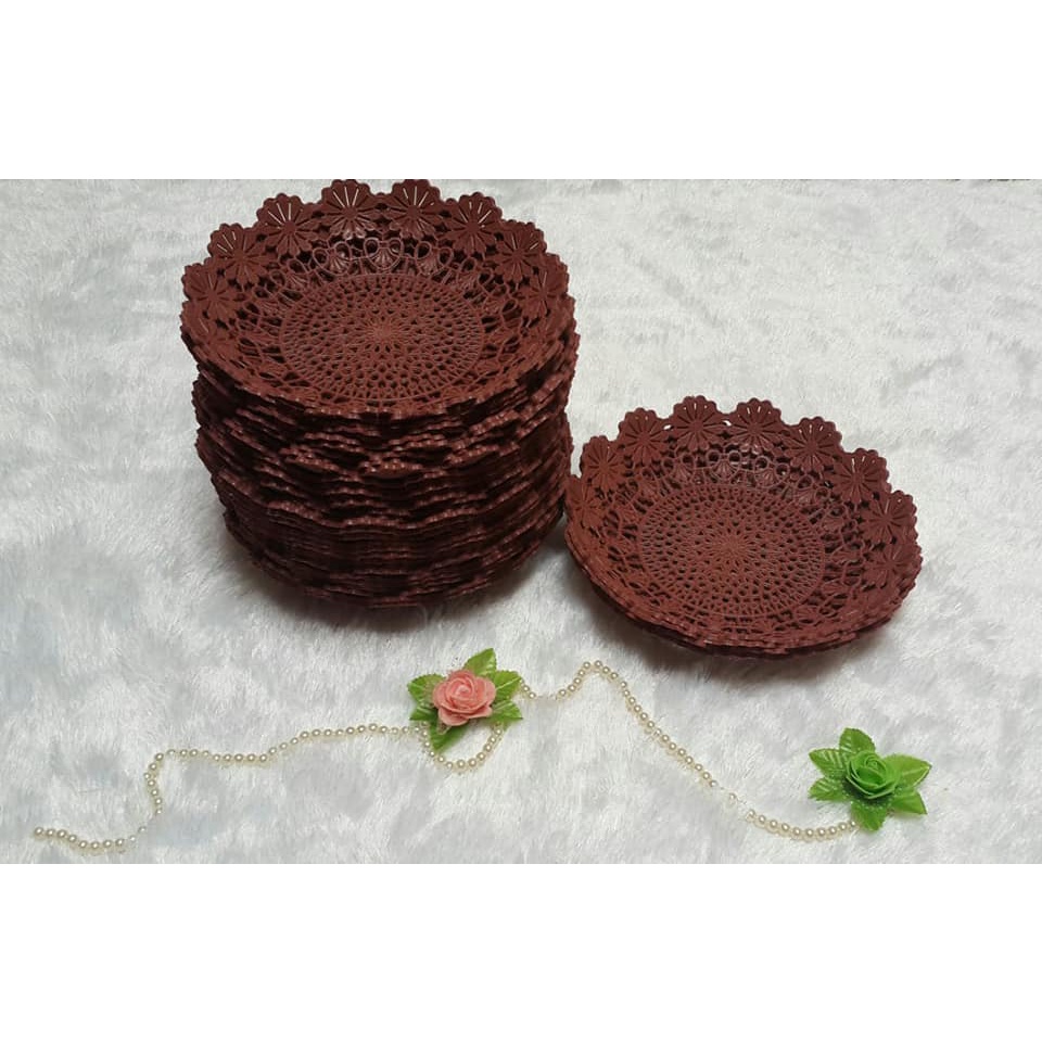 PIRING ROTAN ANYAM PLASTIK (1 lusin)