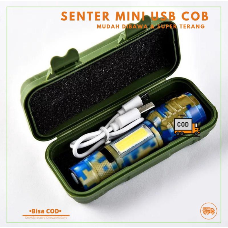 SENTER MINI USB COB LED / SENTER USB CHARGE / SENTER CAMPING / SENTER SWAT MINI