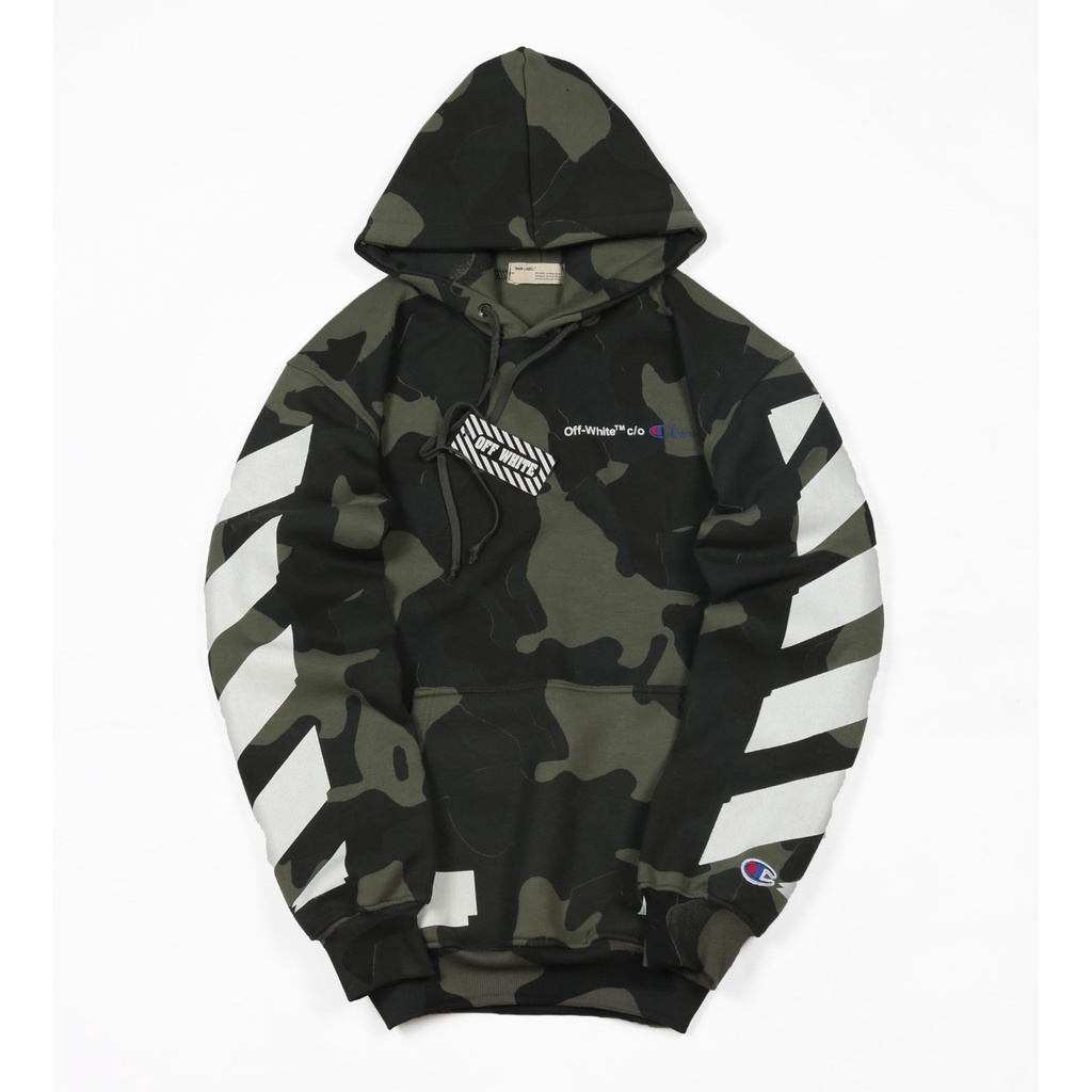 Jaket Sweater Hoodie OFF WHT X CHAMP CAMO – Fashion Trendy Casual Unisex Good Brand Quality 99% Realpict