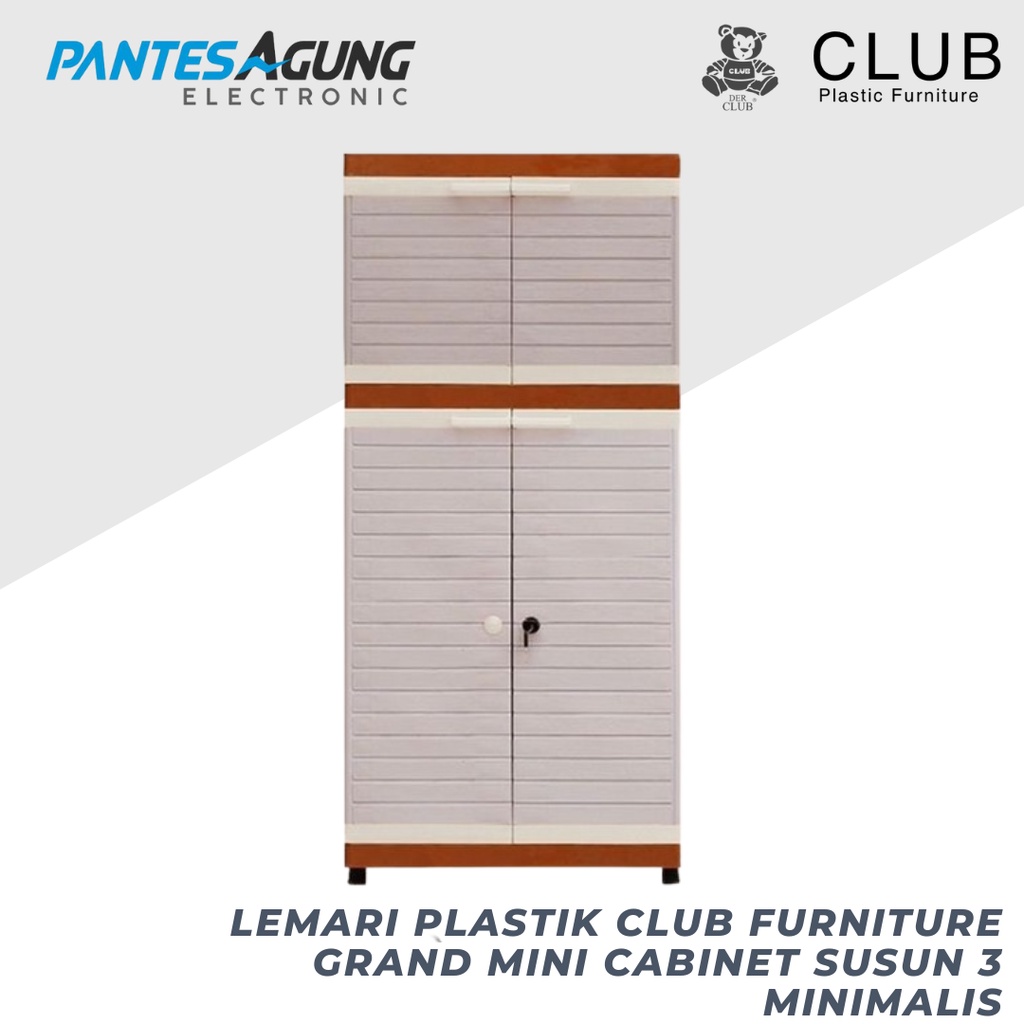 LEMARI PLASTIK CLUB FURNITURE GRAND MINI CABINET SUSUN 3 MINIMALIS