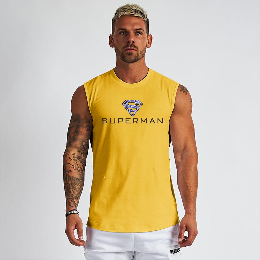 BS/COD//KAOS SINGLET SUPERMAN PRIA//TERLARIS