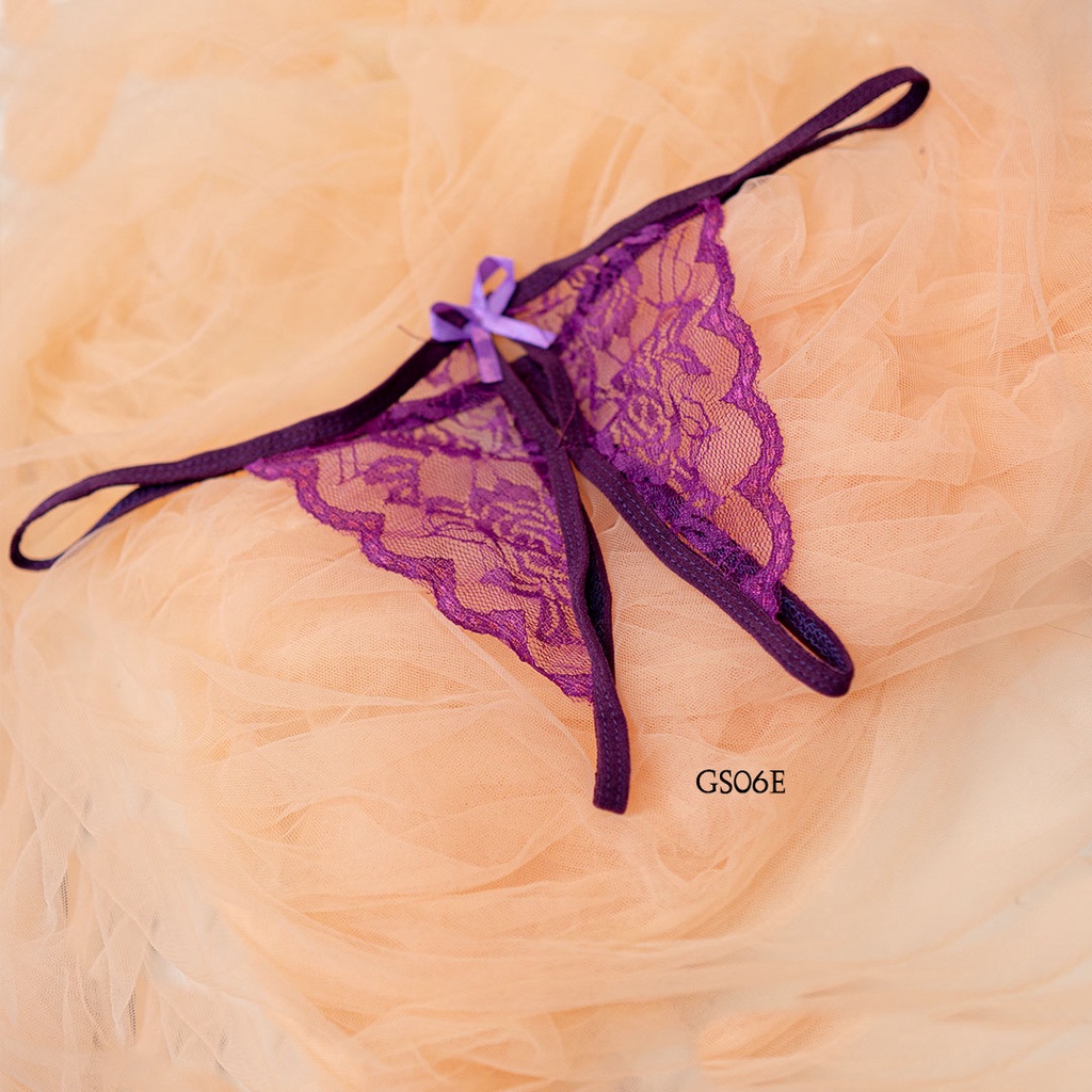 [PRODUK FAVORIT] SEXY G STRING OPEN CROTCH CELANA DALAM LACE UNGU GS06E