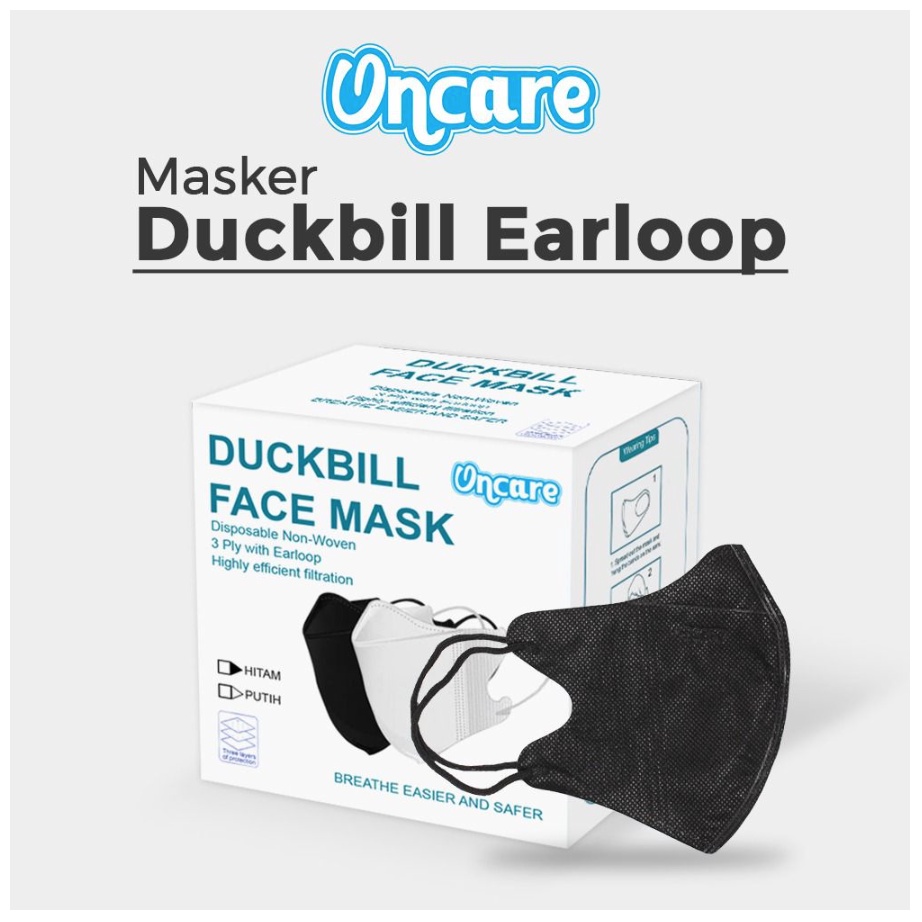 MASKER DUCKBILL GARIS ONCARE 3PLY ISI 50PCS