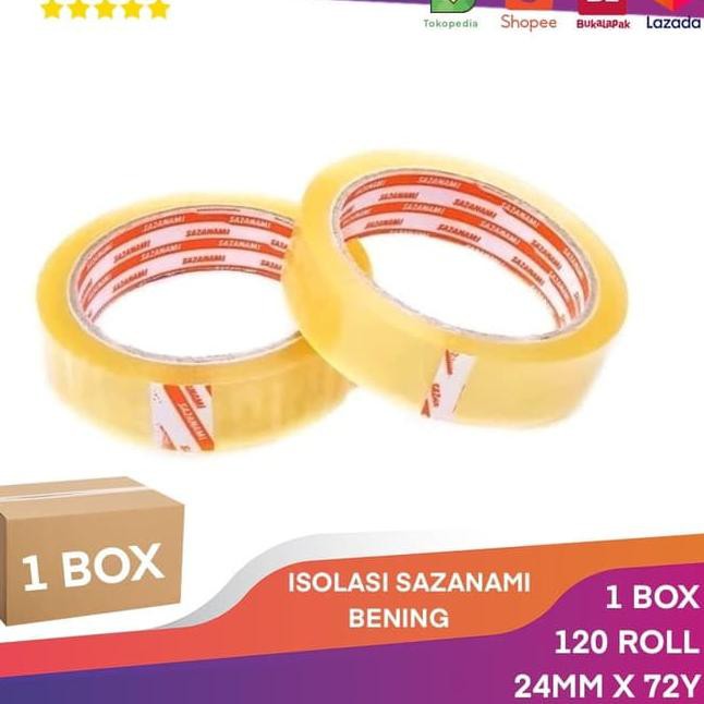 

1 BOX isolasi bening 1" Inch x 72Y sazanami selotip solasi lakbanGOJEK ♠