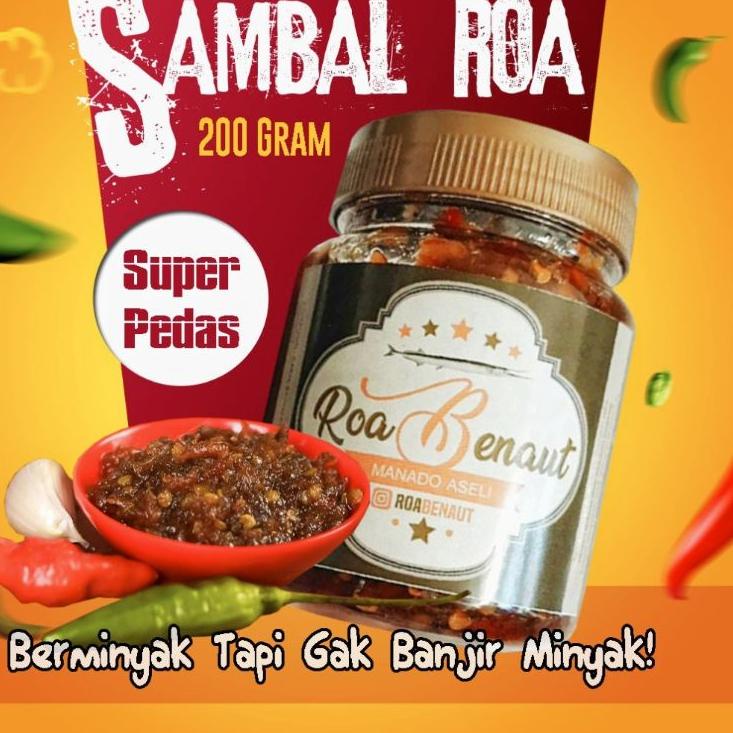 

[KODE T0F9C] Sambal Roa Asap Manado Tanpa MSG - Sambel Ikan Roa Pedas 200 gram