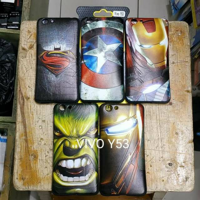 VIVO Y53 motif gambar  dan full hitam bahan karet VIVO Y 53 Y53 softcase karet silikon