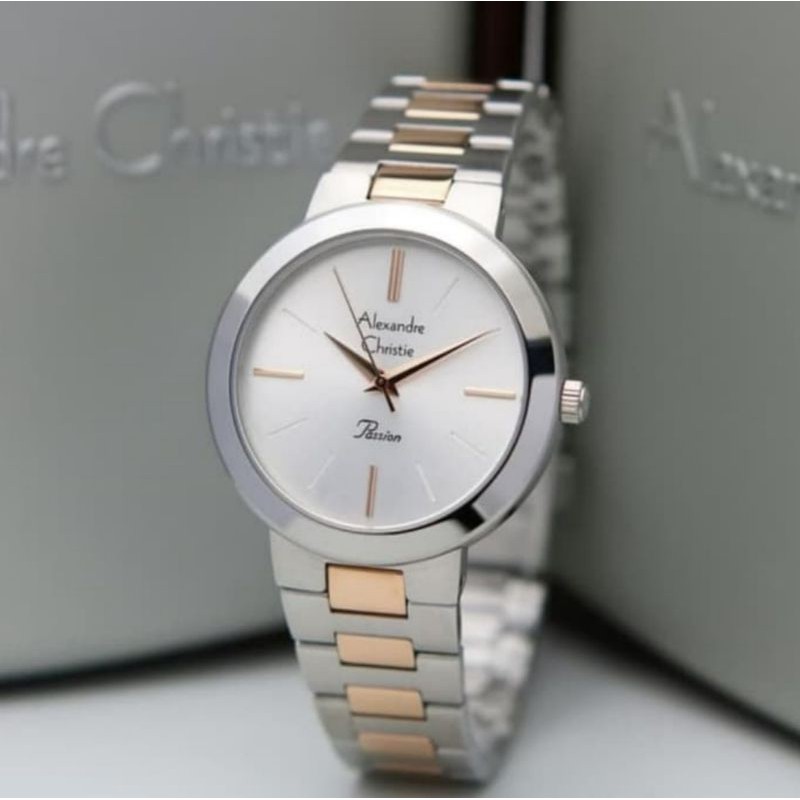 Alexandre Christie Wanita AC 2838 Silver Rosegold Original