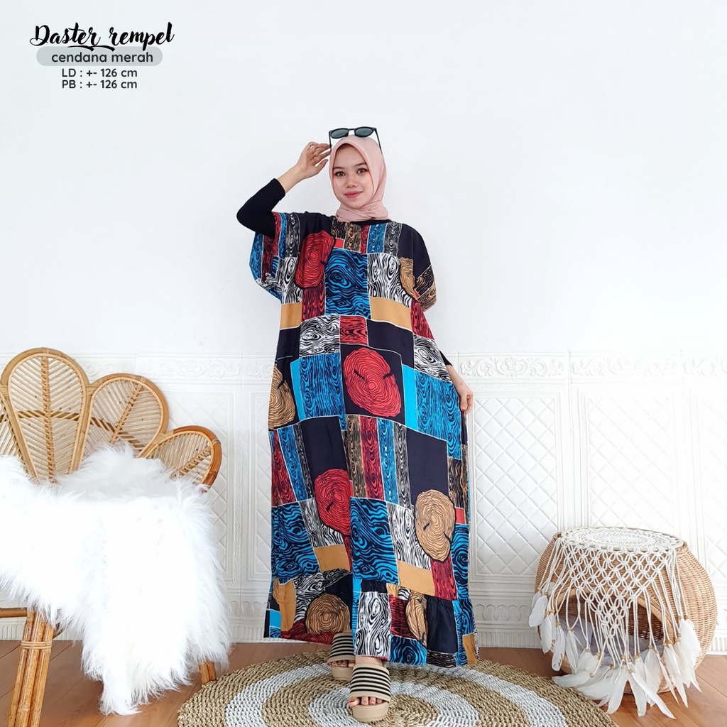DASTER REMPEL PANJANG  BAHAN RAYON ADEM