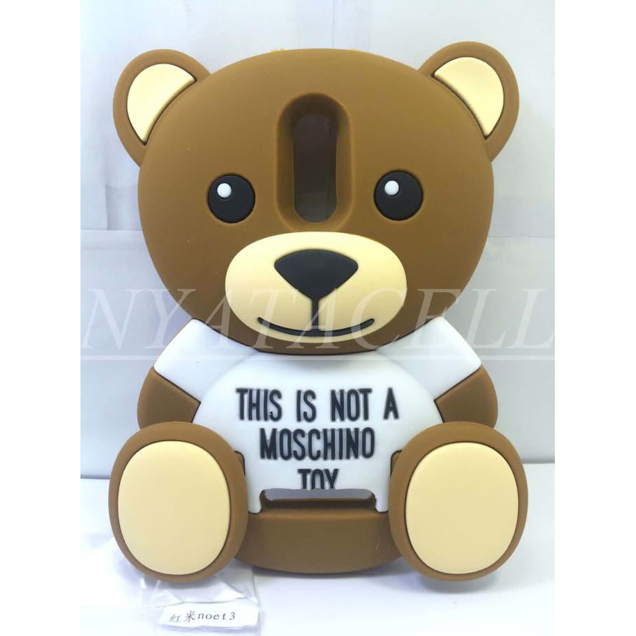 NEW CASE 4D TEDDY BEAR XIAOMI REDMI NOTE 3 PRO /KARAKTER/RUBBER/MOSCHINO/3 - COKLAT MILENIA