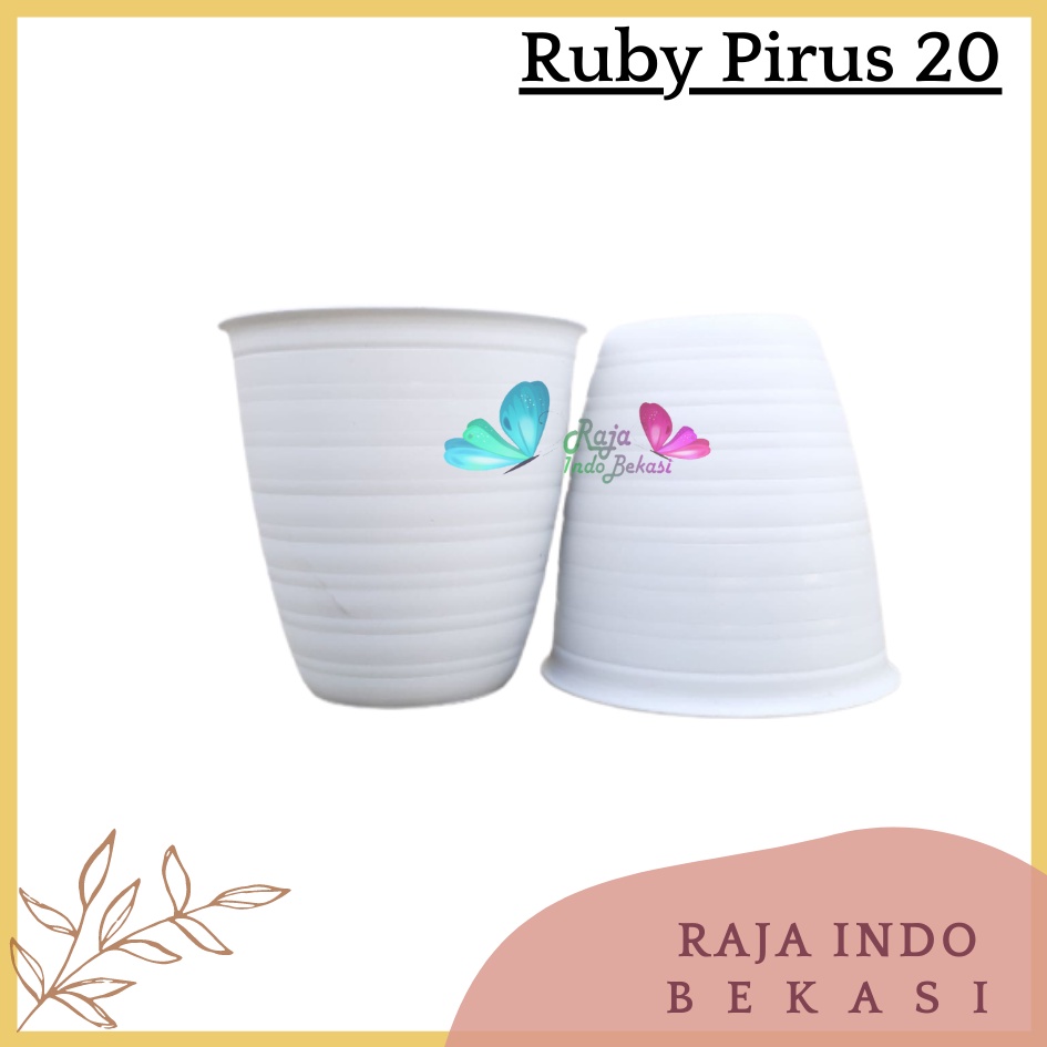 Pot Ruby Pirus 20 Putih - Pot Tawon Pirus Tirus 18 20 21 24 25 Cm Putih Hitam Murah