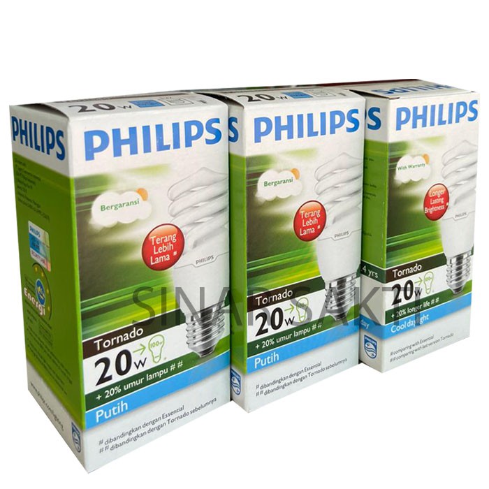 PHILIPS (BUNDLE 3 PCS) LAMPU TORNADO 20 WATT WW - CDL