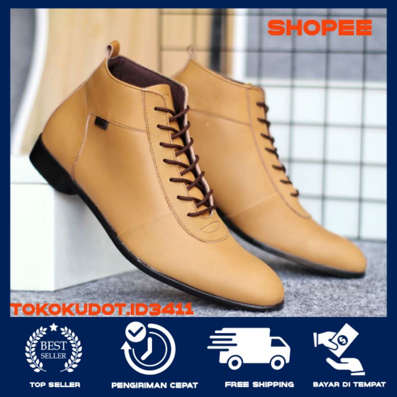 Sepatu pantofel pria casual anak muda buat nikah ujung lancip kulit asli terbaru 2022 - Sepatu Pria 