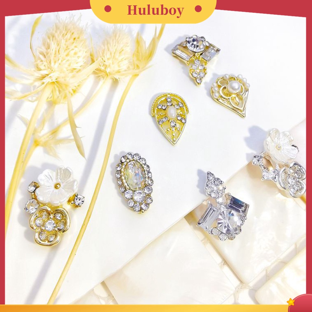 Huluboy Huluboy♡ 10pcs / Kantong Berlian Imitasi Bahan Alloy Untuk Dekorasi Nail Art