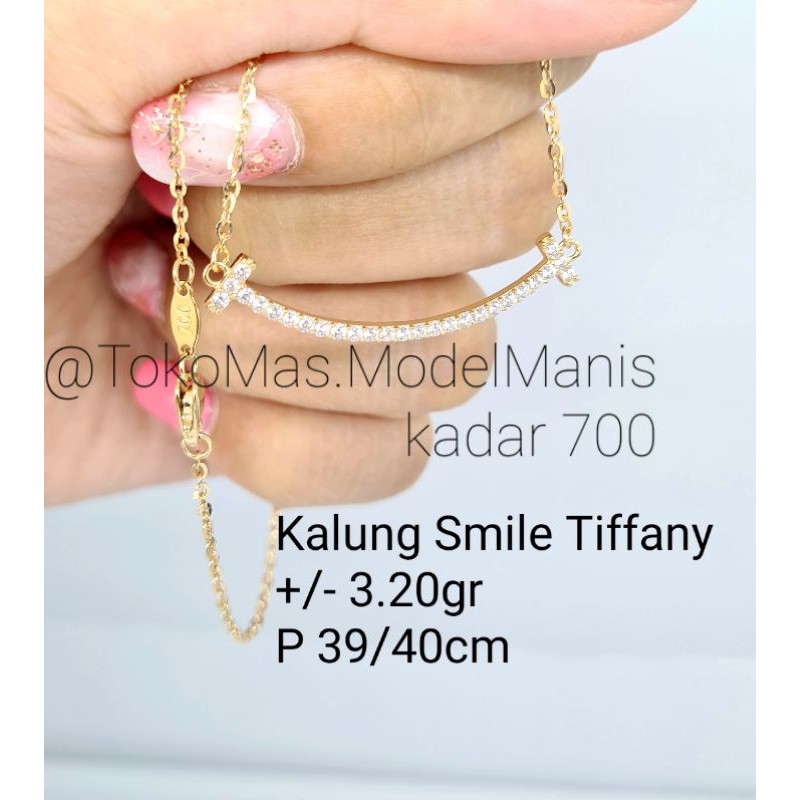 Kalung Smile Tiffan* Itaewon Emas Kuning 700 kadar 16 K