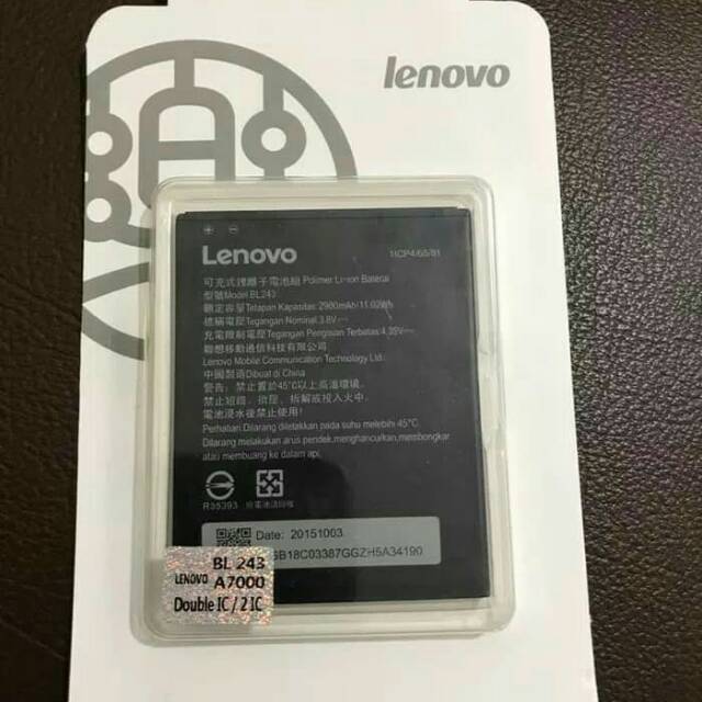 Baterai Batre Battery Lenovo A7000 A7000+ BL243 BL-243 Original