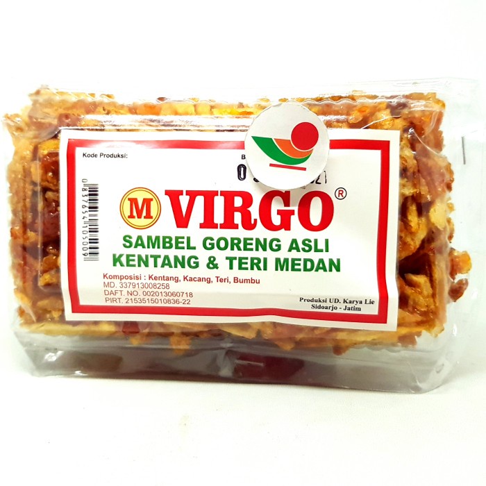 

VIRGO SAMBEL GORENG KENTANG & TERI MEDAN 180gr | SAMBEL KERING ASLI MUSTAFA MUSTOFA KRIPIK KERIPIK