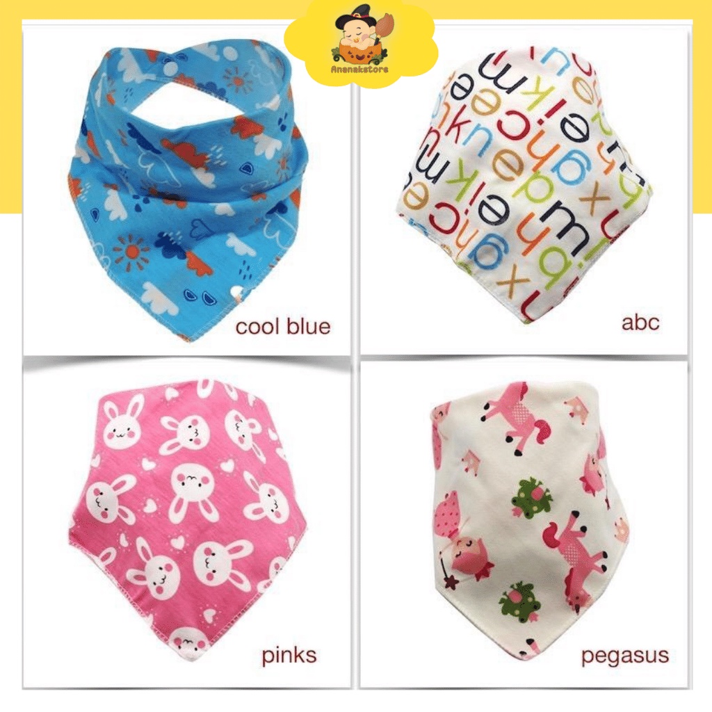 Ananakstore - CELEMEK bayi SEGITIGA / SLABBER bayi karakter lucu