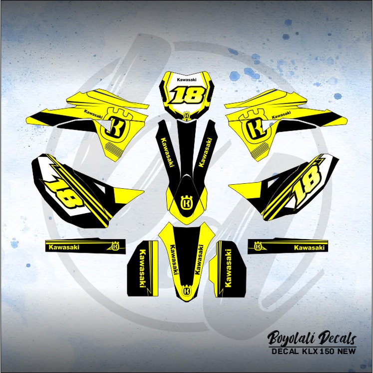 DECAL STICKER KLX GORDON (001) DEKAL STIKER FULLBODY MERAH KUNING HIJAU BIRU GOLD EMAS OREN ORANYE O