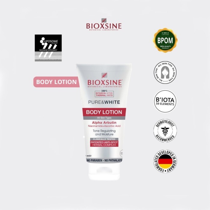 Bioxsine Pure &amp; White Body Lotion 200ml BPOM