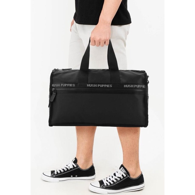 (100% ORIGINAL) HUSH PUPPIES DUNE DUFFLE BAG BLACK SLING TRAVEL DUFFEL SDF2131DC