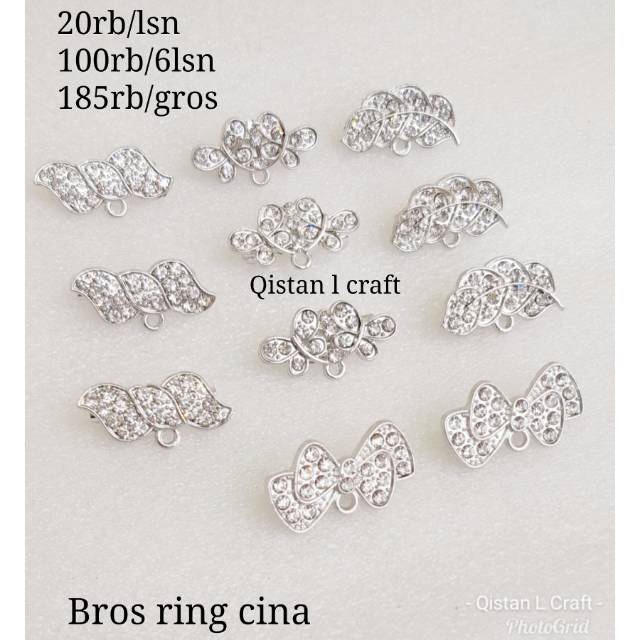 Bros dagu cina silver dan gold(geser gambar) 144pcs mix model