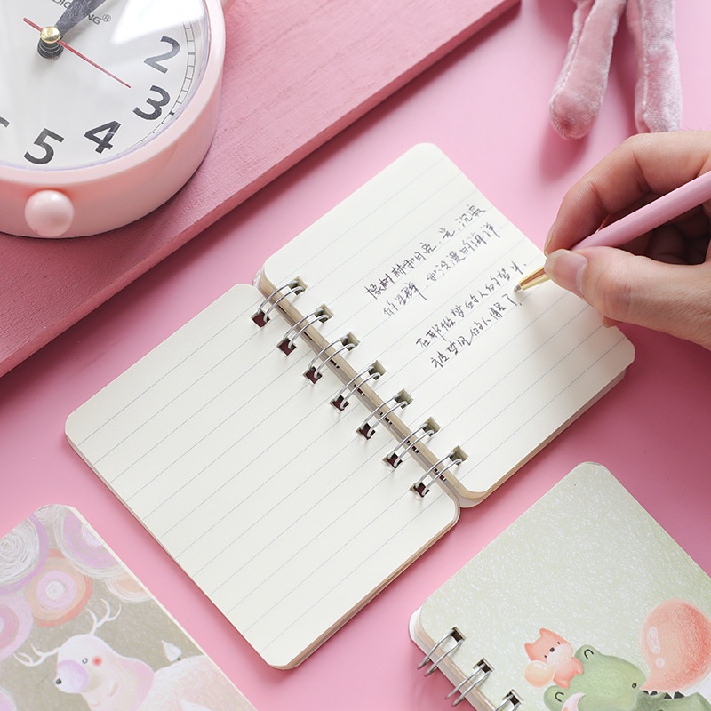 Buku Kecil Mini Book Anak Anak Lucu Notes A7 Catatan Harian Sekolah Memo Pad Note Book Untuk Siswa Unik Animasi Hewan Garis / Polos Sketchbook